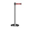 Montour Line Retractable Belt Rolling Stanchion, 2.5ft Pol.Steel Post  11ft. R.Auth ME630-PS-AUTHRW-110